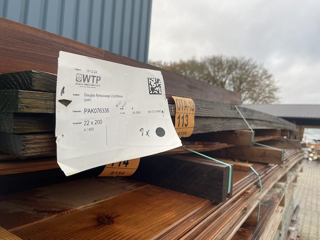 Ca. 4x douglas planken geschaafd, 22x200mm, lengte 400cm - afbeelding 2 van  3