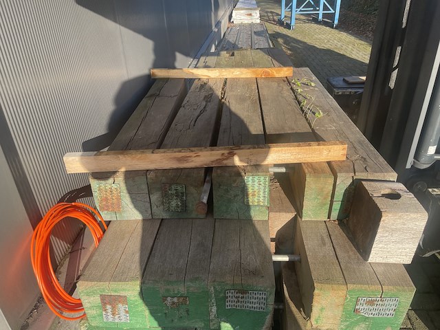 Ca. 4x guyana teak dragline schotten, 20x100mm, lengte 1/165cm, 3/200cm - afbeelding 1 van  3