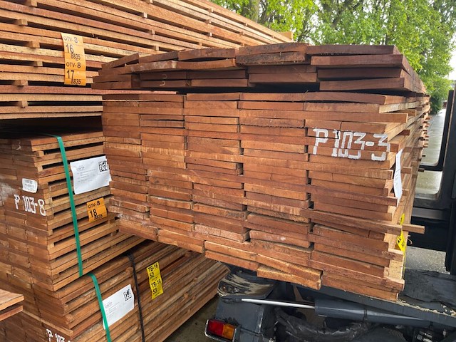 Ca. 50x angelim pedra beschoeiingsplanken, 20x200mm, lengte 350cm - afbeelding 3 van  3