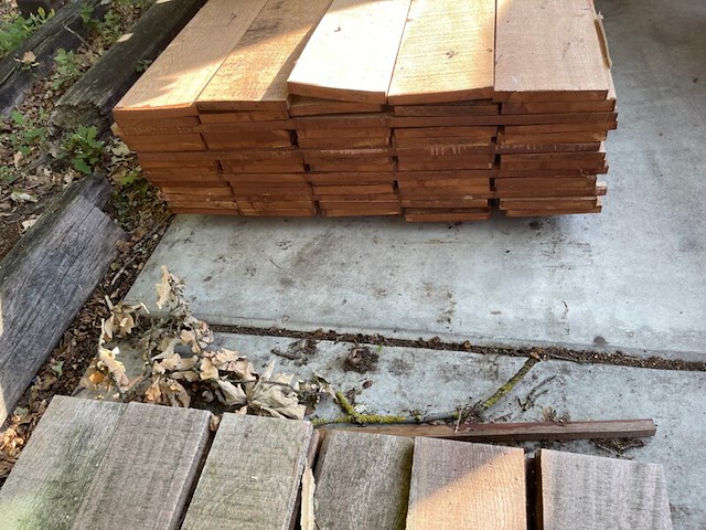 Ca. 50x angelim pedra beschoeiingsplanken, 20x200mm, lengte 400cm - afbeelding 3 van  3