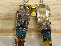 Ca. 50x chakra verzilverde hangers - afbeelding 2 van  4