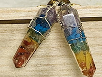 Ca. 50x chakra verzilverde hangers - afbeelding 3 van  4