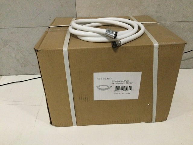 Ca. 50x doucheslang 150 cm pvc wb, 39.3520, wit - afbeelding 1 van  3