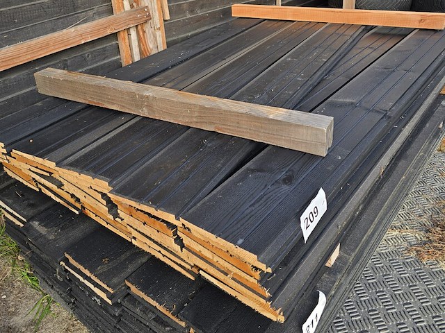 Ca. 50x douglas zweeds rabat zwart gecoat, 24×170mm, lengte 180cm (b keuze) - afbeelding 1 van  1