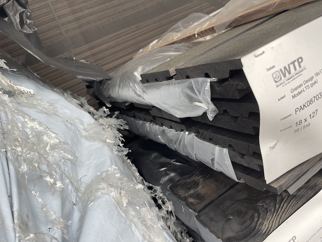 Ca. 50x grenen design- triple- deens profiel zwart gecoat, 18x140mm, lengte 510cm - afbeelding 3 van  3