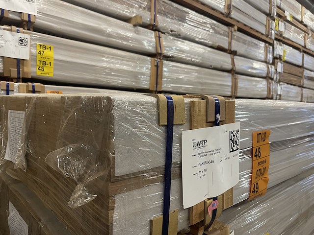 Ca. 50x guyana teak dekdelen gevingerlast, 21x90mm, lengte 400cm - afbeelding 4 van  4