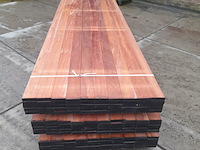 Ca. 50x hardhouten vlonderplank, 2,7 x 9,5 x 350 cm - afbeelding 2 van  6