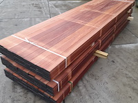 Ca. 50x hardhouten vlonderplank, 2,7 x 9,5 x 350 cm - afbeelding 3 van  6