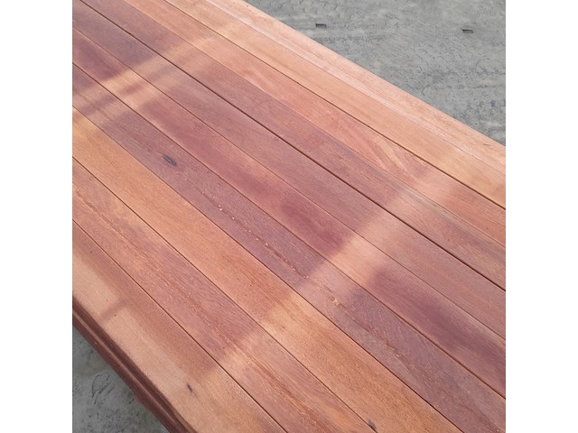 Ca. 50x hardhouten vlonderplank, 2,7 x 9,5 x 350 cm - afbeelding 4 van  6