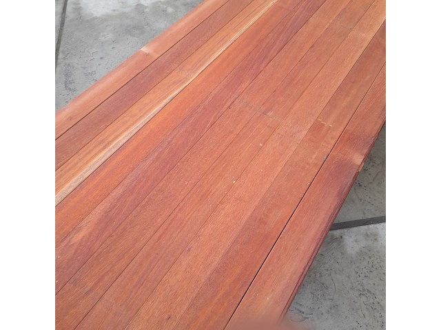 Ca. 50x hardhouten vlonderplank, 2,7 x 9,5 x 350 cm - afbeelding 4 van  6