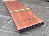 Ca. 50x hardhouten vlonderplank, 2,7 x 9,5 x 350 cm - afbeelding 1 van  6