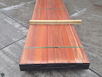 Ca. 50x hardhouten vlonderplank, 2,7 x 9,5 x 350 cm - afbeelding 2 van  6