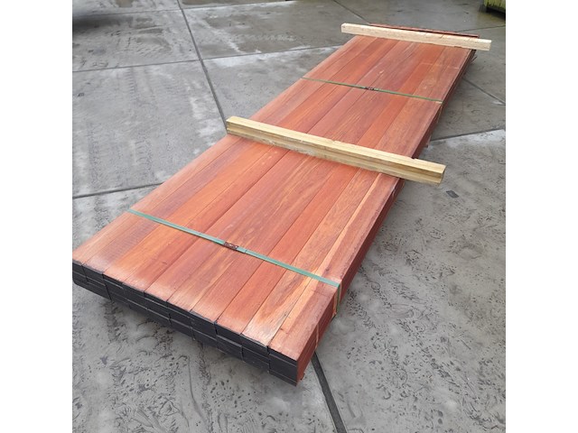 Ca. 50x hardhouten vlonderplank, 2,7 x 9,5 x 350 cm - afbeelding 3 van  6