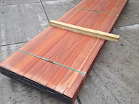 Ca. 50x hardhouten vlonderplank, 2,7 x 9,5 x 350 cm - afbeelding 3 van  6