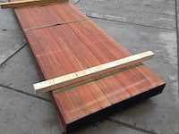 Ca. 50x hardhouten vlonderplank, 2,7 x 9,5 x 350 cm - afbeelding 5 van  6