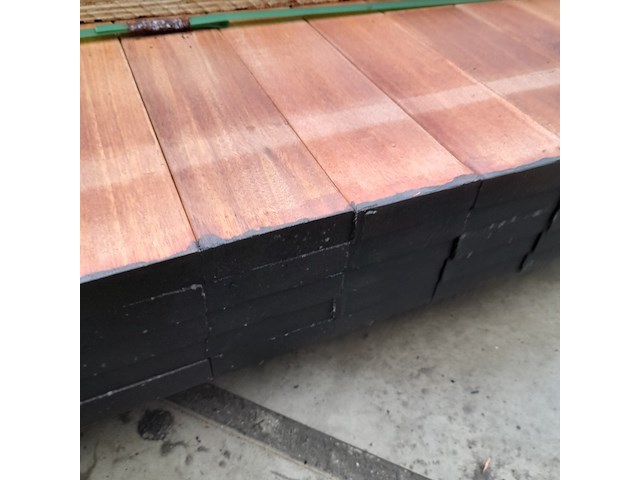 Ca. 50x hardhouten vlonderplank, 2,7 x 9,5 x 350 cm - afbeelding 6 van  6