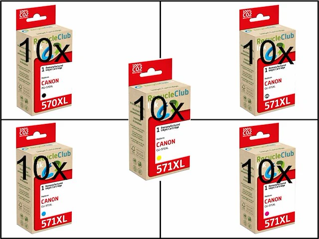 Ca. 50x inktcartridges voor canon pgi-570xl pgi-571xl, recycleclub - afbeelding 1 van  6