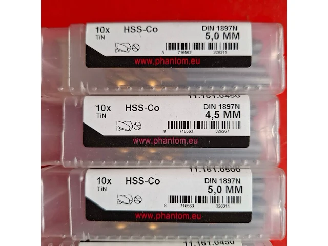 Ca. 50x spiraalboor phantom, 4,5 en 5 mm - afbeelding 2 van  3