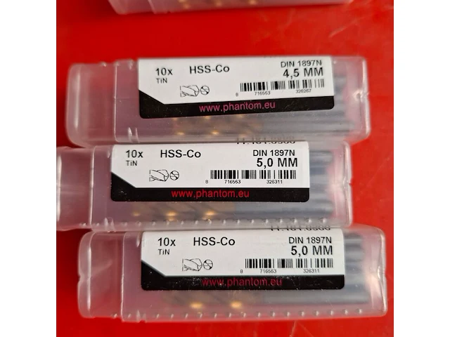 Ca. 50x spiraalboor phantom, 4,5 en 5 mm - afbeelding 3 van  3