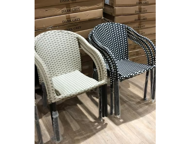 Ca. 50x stapelstoel paco, beige/zwart - afbeelding 1 van  1