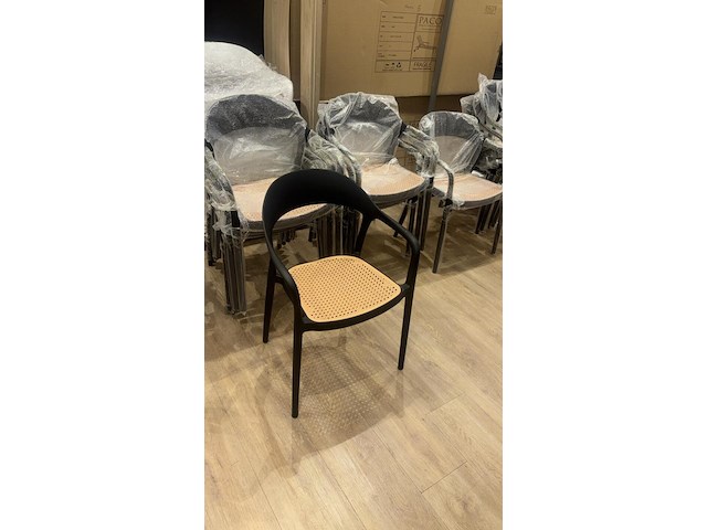 Ca. 50x stapelstoel paco, zwart/beige - afbeelding 1 van  1