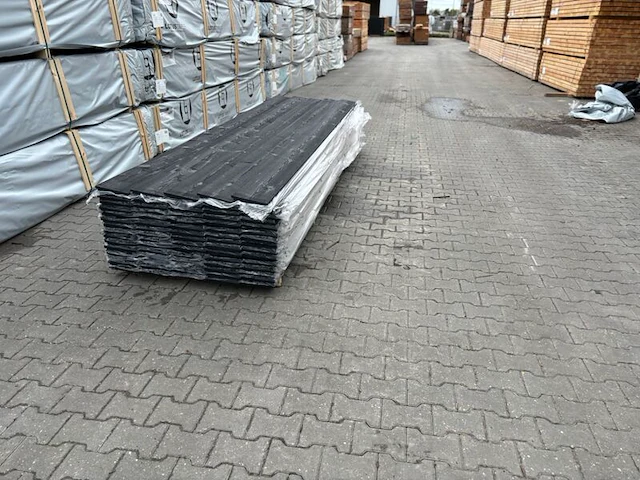 Ca. 50x zweeds rabat zwart gecoat, 16x195mm, lengte 300cm - afbeelding 2 van  3