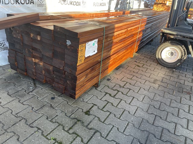 Ca. 51x grenen balken geschaafd geïmpregneerd - afbeelding 4 van  4