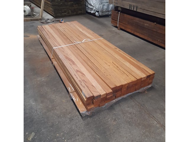 Ca. 52x hardhouten regel, 4,5 x 7 x 245 cm - afbeelding 1 van  5