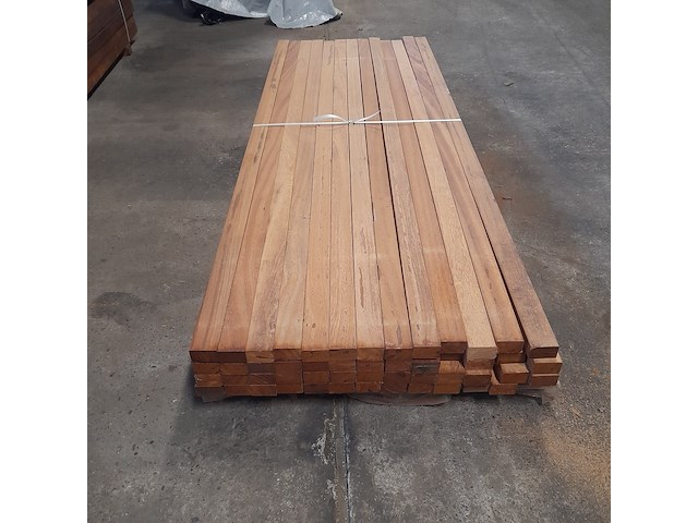 Ca. 52x hardhouten regel, 4,5 x 7 x 245 cm - afbeelding 4 van  5