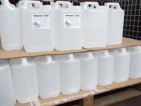 Ca. 53x desinfectiemiddel 5 l partij, hooghoudt, handgel 80% alcohol, wit