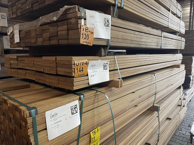 Ca. 53x guyana teak vlonderplanken, 21x145mm, lengte 53/270cm - afbeelding 4 van  4