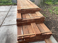 Ca. 54x angelim pedra beschoeiingsplanken, 20x150mm, lengte 50/500cm, 4/550cm - afbeelding 1 van  3