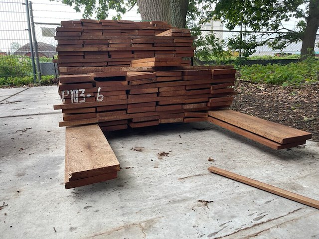 Ca. 54x angelim pedra beschoeiingsplanken, 20x150mm, lengte 50/500cm, 4/550cm - afbeelding 3 van  3