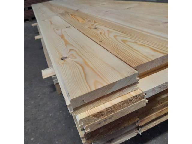 Ca. 54x grenen vloerdeel met mes en groef, 2,1 x 14,7 x 270 cm - afbeelding 5 van  7