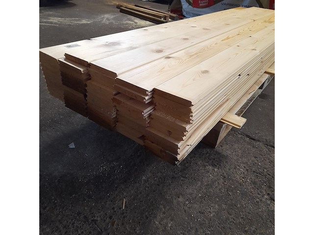 Ca. 54x grenen vloerdeel met mes en groef, 2,1 x 14,7 x 270 cm - afbeelding 7 van  7