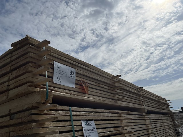 Ca. 55x douglas planken fijnbezaagd, 22x200mm, lengte 400cm - afbeelding 4 van  4