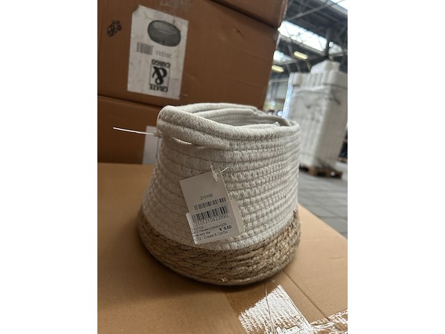 Ca. 55x set van 2 manden katoen diameter 26 en 40 cm crate & cargo - afbeelding 3 van  6