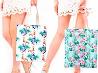 Ca. 55x zomer strandtas, diverse kleuren, 33 x 37 cm - afbeelding 2 van  4