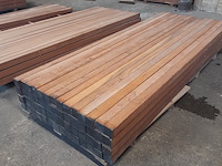 Ca. 56x hardhouten paal, 6,8 x 6,8 x 250 cm - afbeelding 3 van  5