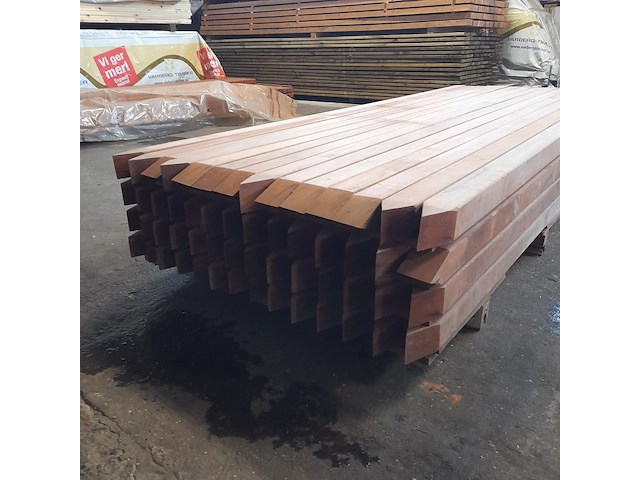 Ca. 56x hardhouten paal, 6,8 x 6,8 x 250 cm - afbeelding 5 van  5