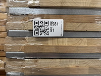 Ca. 57 meter legbordstelling, noordrek, houten legbord, blank hout - afbeelding 3 van  12