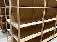 Ca. 57 meter legbordstelling, noordrek, houten legbord, blank hout - afbeelding 9 van  12