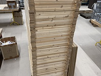 Ca. 57 meter legbordstelling, noordrek, houten legbord, blank hout - afbeelding 11 van  12