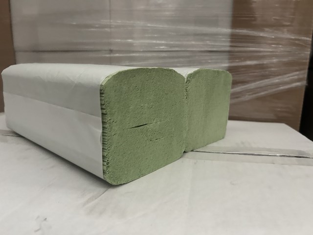 Ca. 57600x handdoekjes z-vouw 100% cellulose groen 2 laags 23 x 25 cm - afbeelding 3 van  3