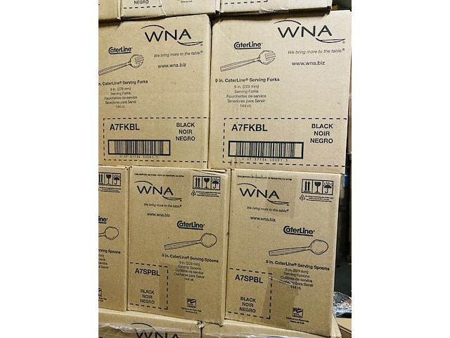 Ca. 5760x luxe grote serveervorken en lepels, zwart - afbeelding 2 van  3