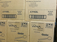 Ca. 5760x luxe grote serveervorken en lepels, zwart - afbeelding 2 van  3