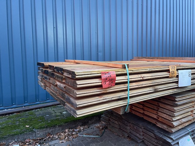 Ca. 58x douglas wisselsponning/halfhoutsrabat, 18x190mm, lengte 500cm - afbeelding 2 van  3