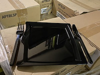 Ca. 600x luxe party evenementborden met bestek, zwart - afbeelding 3 van  4