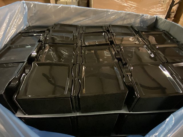 Ca. 600x luxe party evenementborden met bestek, zwart - afbeelding 4 van  4