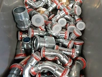 Ca. 60x diverse perskoppelingen, gebreid, mapress, chroom